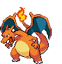 Sprite Animado Charizard Blanco Negro