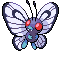 Sprite Animado Butterfree Blanco Negro