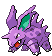 Sprite Animado Nidorino Blanco Negro