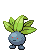 Sprite Animado Oddish Blanco Negro