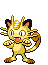 Sprite Animado Meowth Blanco Negro