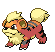 Sprite Animado Growlithe Blanco Negro