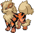 Sprite Animado Arcanine Blanco Negro