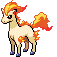 Sprite Animado Ponyta Blanco Negro