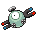 Sprite Animado Magnemite Blanco Negro