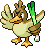 Sprite Animado Farfetch′d Blanco Negro