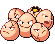 Sprite Animado Exeggcute Blanco Negro