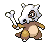 Sprite Animado Cubone Blanco Negro