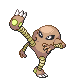 Sprite Animado Hitmonlee Blanco Negro