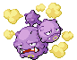Sprite Animado Weezing Blanco Negro