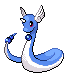 Sprite Animado Dragonair Blanco Negro