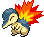 Sprite Animado Cyndaquil Blanco Negro