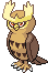 Sprite Animado Noctowl Blanco Negro