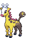 Sprite Animado Girafarig Blanco Negro