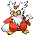 Sprite Animado Delibird Blanco Negro