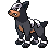 Sprite Animado Houndour Blanco Negro