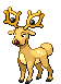 Sprite Animado Stantler Blanco Negro