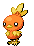 Sprite Animado Torchic Blanco Negro