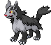 Sprite Animado Mightyena Blanco Negro