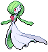 Sprite Animado Gardevoir Blanco Negro