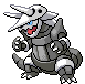Sprite Animado Aggron Blanco Negro