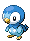 Sprite Animado Piplup Blanco Negro