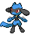 Sprite Animado Riolu Blanco Negro