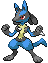 Sprite Animado Lucario Blanco Negro