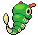 Sprite Animado Caterpie Blanco Negro