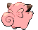 Sprite Animado Clefairy Blanco Negro