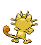 Sprite Animado Meowth Blanco Negro