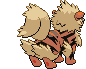 Sprite Animado Arcanine Blanco Negro
