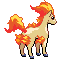 Sprite Animado Ponyta Blanco Negro