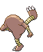 Sprite Animado Hitmonlee Blanco Negro