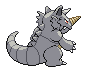 Sprite Animado Rhydon Blanco Negro