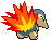 Sprite Animado Cyndaquil Blanco Negro
