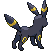 Sprite Animado Umbreon Blanco Negro