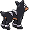 Sprite Animado Houndour Blanco Negro