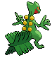 Sprite Animado Sceptile Blanco Negro