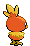 Sprite Animado Torchic Blanco Negro