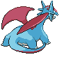 Sprite Animado Salamence Blanco Negro
