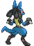 Sprite Animado Lucario Blanco Negro