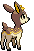 Sprite Animado Deerling Blanco Negro