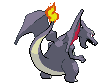 Sprite Animado Charizard Blanco Negro