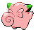 Sprite Animado Clefairy Blanco Negro