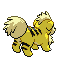 Sprite Animado Growlithe Blanco Negro