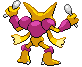 Sprite Animado Alakazam Blanco Negro