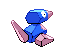 Sprite Animado Porygon Blanco Negro