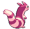 Sprite Animado Furret Blanco Negro