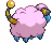 Sprite Animado Mareep Blanco Negro